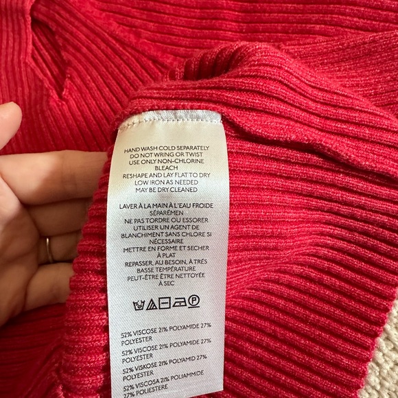 Red Ribbed Button-Up Cardigan - Picture 6 of 6